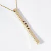 Fashnzfab Hope Brass Metal Bar Pendant Necklace In Gold