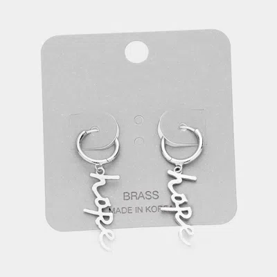 Fashnzfab Hope Brass Metal Huggie Earrings In Neutral