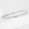 Fashnzfab Hope Engraved Thin Brass Metal Bangle Bracelet Rhodium In Multi