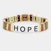 Fashnzfab Hope Lego Color Block Stretch Bracelet Brown, Multi, Worn Gold In Multi