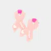 Fashnzfab Hope Message Glittered Pink Ribbon Stud Earrings In Pink