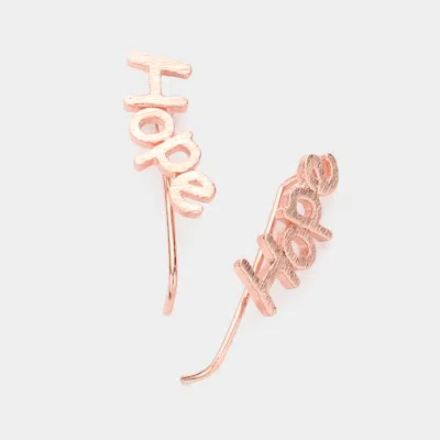 Fashnzfab Hope Message Sterling Silver Post Ear Crawlers In Multi