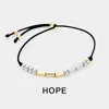 Fashnzfab Hope Morse Code Cinch Bracelet Black In Black
