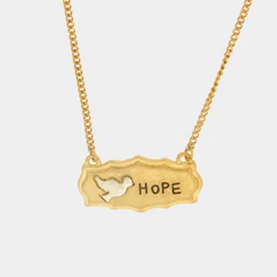 Fashnzfab Hope Pigeon Pendant Necklace In Gold