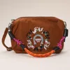 Fashnzfab Horse Horseshoe Embroidered Character Shoulder Bag In Brown