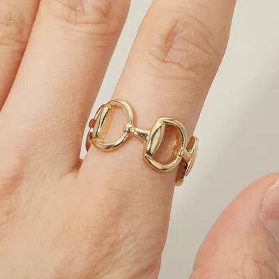 Fashnzfab Horsebit Equestrian Ring In Gold