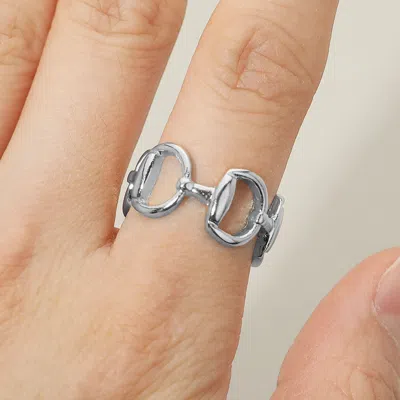 Fashnzfab Horsebit Equestrian Ring In Metallic