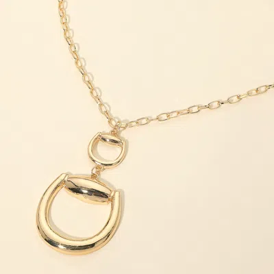 Fashnzfab Horsebit Pendant Paperclip Chain Necklace In Gold