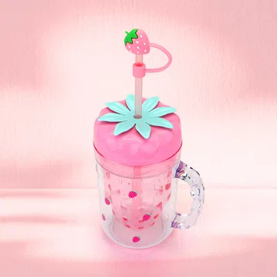 Fashnzfab Hot Focus - Kids Glow In The Dark Strawberry Mason Jar Tumbler