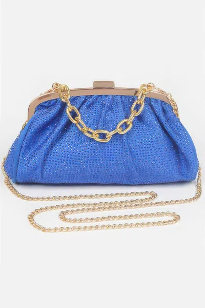 Fashnzfab Hotfix Party Clutch In Blue