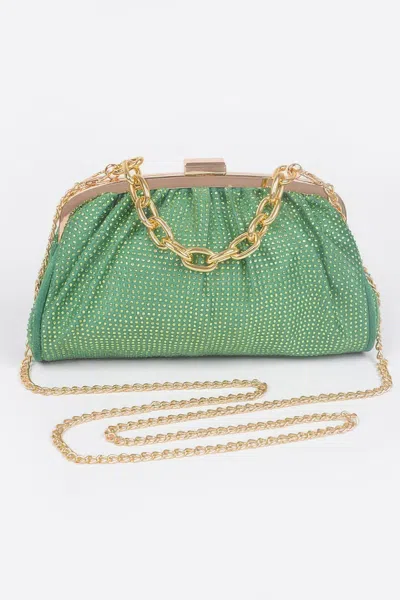 Fashnzfab Hotfix Party Clutch In Green