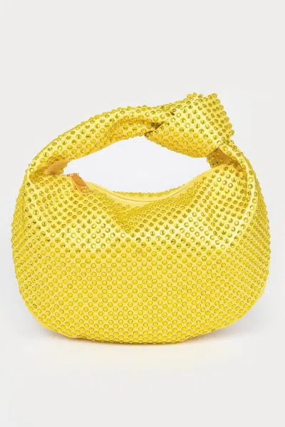 Fashnzfab Hotfix Rhinestone Clutch In Yellow