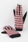 Fashnzfab Houndstooth Gloves In White