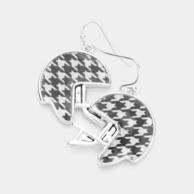Fashnzfab Houndstooth Helmet Dangle Earrings In Multi