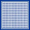 Fashnzfab Houndstooth Pattern Printed Square Silky Satin Scarf Shawl In Blue