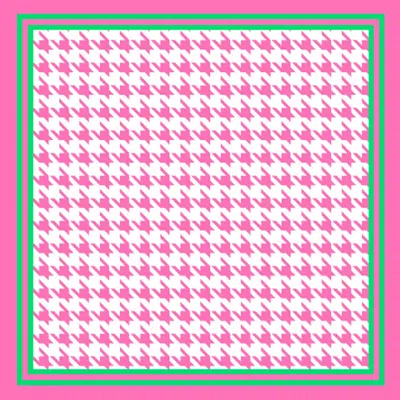 Fashnzfab Houndstooth Pattern Printed Square Silky Satin Scarf Shawl In Multi