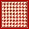 Fashnzfab Houndstooth Pattern Printed Square Silky Satin Scarf Shawl In Red