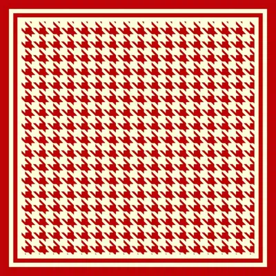 Fashnzfab Houndstooth Pattern Printed Square Silky Satin Scarf Shawl In Red