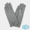 Fashnzfab Houndstooth Patterned Button Touch Smart Gloves In Gray