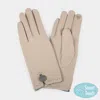 Fashnzfab Houndstooth Patterned Button Touch Smart Gloves In Brown