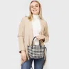 Fashnzfab Houndstooth Patterned Tote / Crossbody Bag In White
