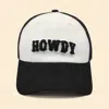 Fashnzfab Howdy Message Mesh Back Baseball Cap In Black