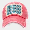 Fashnzfab Howdy Message Vintage Baseball Cap In Pink