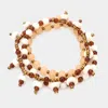 Fashnzfab Howlite Bead Spike Stretchable Bracelet / Necklace Neutral In Brown