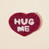Fashnzfab Hug Me Message Heart Shaped Seed Beaded Mini Pouch Bag In Pink