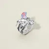 Fashnzfab Hummingbird Accent Stretch Ring In Silver