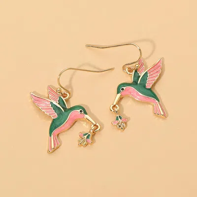 Fashnzfab Hummingbird Charm Drop Dangle Earrings In Multi