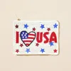 Fashnzfab I Love Usa Message American Usa Flag Star Seed Beaded Mini Pouch Bag In Multi