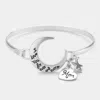 Fashnzfab I Love You Forever And Ever Crescent Moon Hook Bracelet Antique Silver In Multi