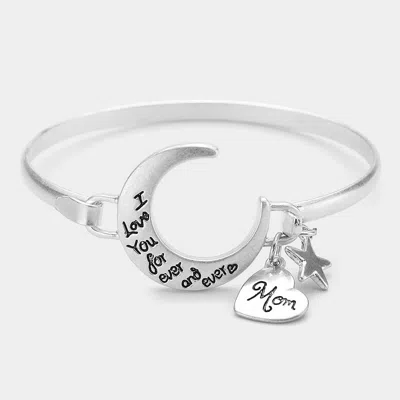 Fashnzfab I Love You Forever And Ever Crescent Moon Hook Bracelet Antique Silver In Multi
