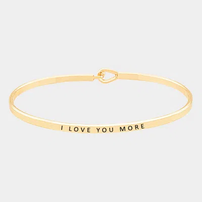 Fashnzfab I Love You More Thin Metal Hook Bracelet Gold