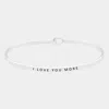 Fashnzfab I Love You More Thin Metal Hook Bracelet Rhodium In Multi