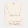 Fashnzfab 'i Love You To The...' Horizontal Metal Bar Pendant Necklace In Silver