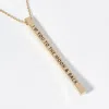 Fashnzfab I Love You To The Moon & Back Brass Metal Bar Pendant Necklace In Gold