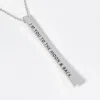 Fashnzfab I Love You To The Moon & Back Brass Metal Bar Pendant Necklace In Silver