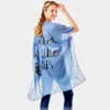 Fashnzfab 'i Washed Up Like This' Solid Lettering Cover Up Poncho In Blue