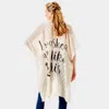Fashnzfab 'i Washed Up Like This' Solid Lettering Cover Up Poncho In Neutral