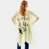 Fashnzfab 'i Washed Up Like This' Solid Lettering Cover Up Poncho In Yellow