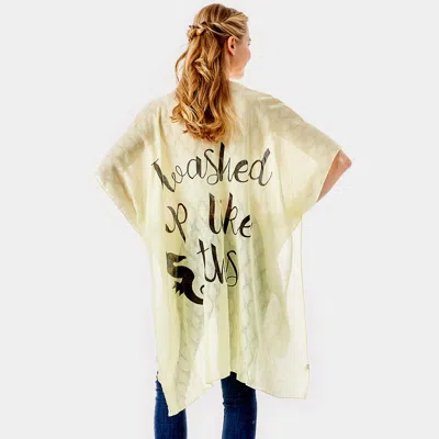 Fashnzfab 'i Washed Up Like This' Solid Lettering Cover Up Poncho In Yellow