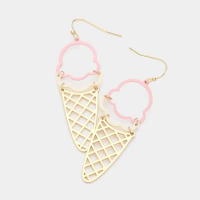 Fashnzfab Ice Cream Dangle Earrings - Pink