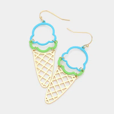 Fashnzfab Ice Cream Dangle Earrings In Blue