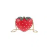 FASHNZFAB ICONIC STRAWBERRY MINI BOX CLUTCH BAG