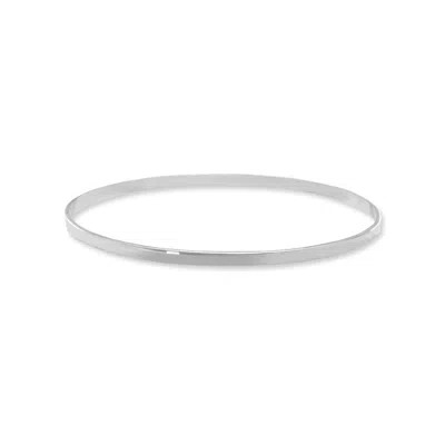 Fashnzfab Individual Flat Bangle Bracelet In Silver