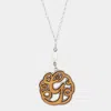 Fashnzfab Initial G Monogram Wooden Pendant Necklace In Gold