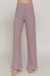 Fashnzfab Inside Elastic Waistband Wide Rib Knit Pants