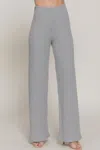 Fashnzfab Inside Elastic Waistband Wide Rib Knit Pants